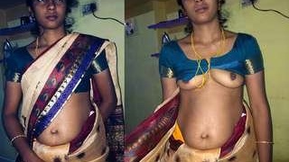 Maya, a Tamil girl, flaunts her breasts in a video