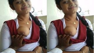 Curvy Indian babe with big boobs gives a blowjob and gets fucked