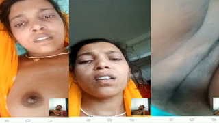 Rajasthani bhabha's live show of her boobs and pussy in VK
