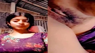 A stunning girl reveals her intimate parts