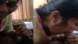Desi maid delivers a satisfying blowjob in a village setting