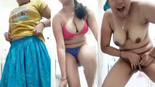 Desi girl in miniskirt strips and masturbates in video update