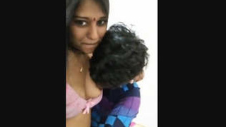 Busty Indian babe pleases her partner with oral sex