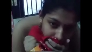 Indian wife gives a sensual handjob to her husband