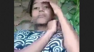 Outdoor sex with a shaved pussy in the jungle