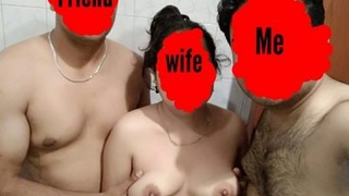 Couple shares a steamy threesome with a friend