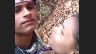 Young couple has sex in the forest