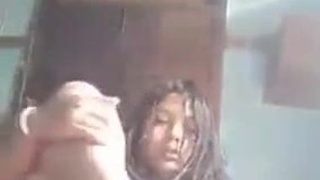 Indian babe relieves stress with sensual fingering and music