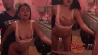Couple caught having passionate sex in standing position