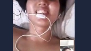 Cute desi girl enjoys video call with lover