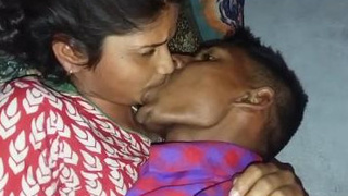 Indian couple enjoys passionate kissing and romance