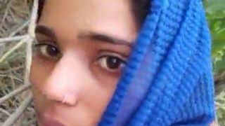 Hot girl gets fucked in the village outdoors