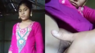 Married village girl masturbates in public