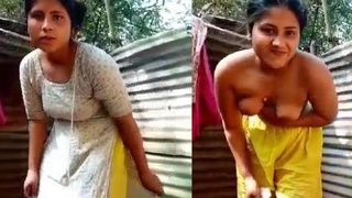 Bangladeshi girl's sensual bathing session
