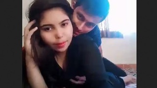 Young couple enjoys village fun