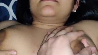 Desi wife gives her husband a blowjob while riding her bhabi's dick