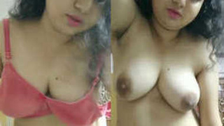 Naked Indian girl flaunts her big boobs in erotic poses