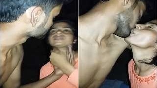 Indian couple shares passionate kisses in bed