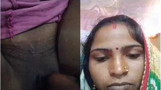 Bhabhi's intimate moment with her pussy
