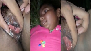 Desi boyfriend records himself masturbating outdoors at night