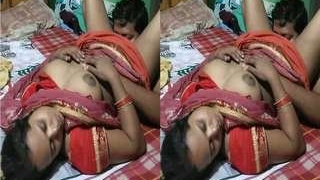 Indian wife gives her husband a blowjob and fucks him hard