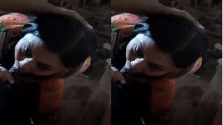 Indian wife gives a blowjob and gets a mouthful of cum