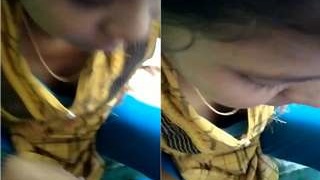 Exclusive Desi girlfriend gives a titjob and seduces her partner