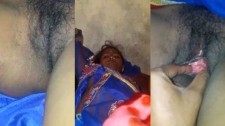 A Bihari woman displays her unshaven vagina in a video