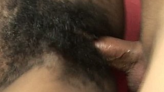 Hairy ebony bitch Jordan gets a huge surprise in her kidnapped video