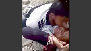 Desi babe gets wild in the jungle with a local stud