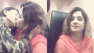 Indian lesbian young girls indulge in sensual kissing