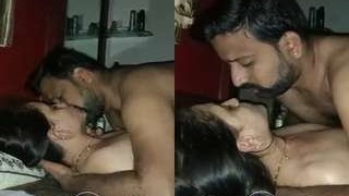 College girlfriend gets naughty with hubby in bed
