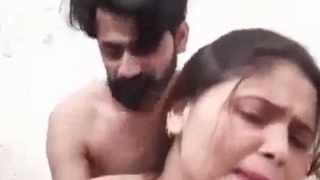 Bhabhi's real sex video features her standing completely naked and getting fucked hard