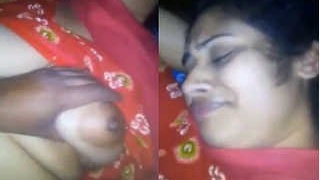 Desi aunty gets her boobs pressed and fucked by boyfriend