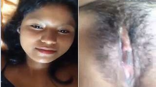 Exclusive cute girl reveals her pussy in an intimate video