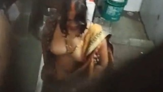 Bhabi's secret rendezvous in saree gets caught on camera