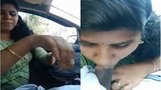 Indian wife gives oral pleasure to her lover's hard cock