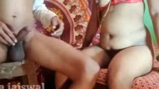 Fat ass babe in maxi dress teases on a stepladder