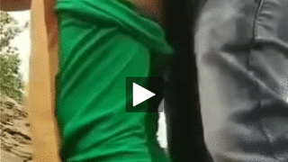 Amateur couple enjoys outdoor sex on cart in public