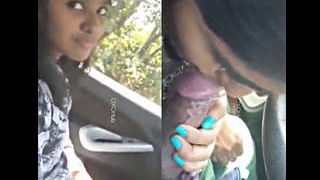 Busty babe gives a roadside blowjob in Chennai