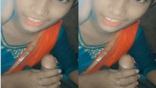 Cute Indian girl from a village gives a blowjob in exclusive video