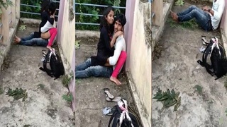 Amateur Indian couple enjoys outdoor sex in public place