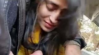 Naughty couple gets down and dirty in the backseat