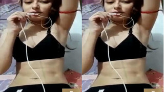 Exclusive video of cute Indian girl masturbating with her big tits