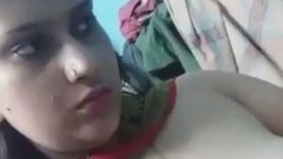 Mithu, a Bangladeshi girl, reveals her breasts in a solo video