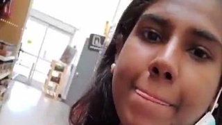 Indian girl takes nude selfies at the mall