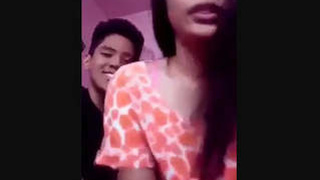 Cheating on her boyfriend, a cute Indian girl gets caught in the act
