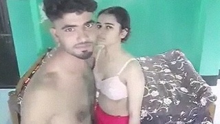 Homemade sex video of pretty girl and guy in nude strip