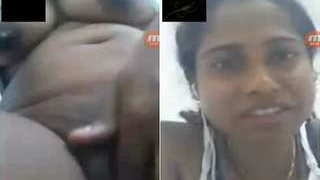 Tamil amateur babe flaunts her huge boobs and pussy on video call