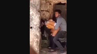 Two attractive people from Orissa have passionate sex in an abandoned building